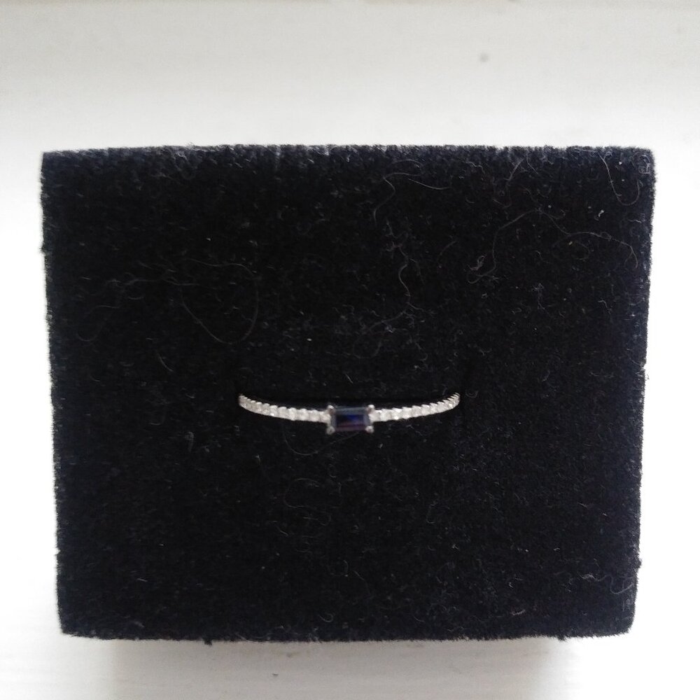 Effy 14K White Gold "Royale Bleu" Sapphire & Diamond Ring - Size 7